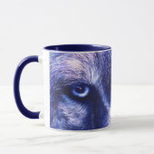 Blauer Wolf mustert Tasse (Links)