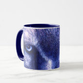 Blauer Wolf mustert Tasse (Vorderseite Links)