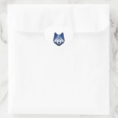 Blauer WolfDog 4 Herz-Aufkleber (Tasche)