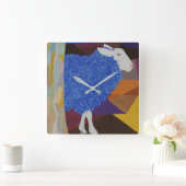 Blauer Wolfsschaf Quadratische Wanduhr (Zuhause)