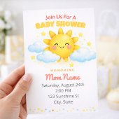 Blauer Wolken-Babyshower Einladung