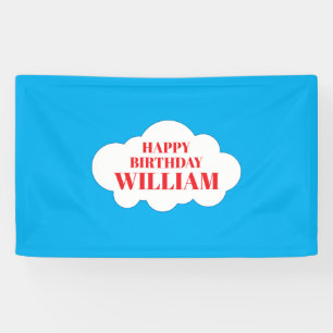 Blauer Wolken-Geburtstags-Hintergrund / 90 cm x 15 Banner
