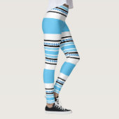 Blauer Workout Hipster des ethnischen Stammes- Leggings (Rechts)