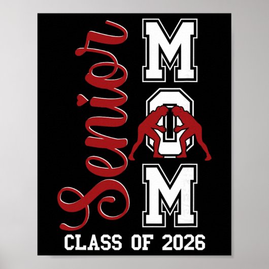 Blauer Wrestling-Ringer Senior-Mutter Cl von 2026  Poster (Vorne)