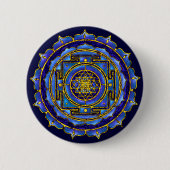 Blauer Yantra Knopf Button (Vorderseite)
