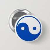 Blauer Yin-Yang Knopf Button (Vorne & Hinten)
