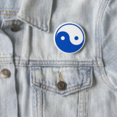 Blauer Yin-Yang Knopf Button (Beispiel)