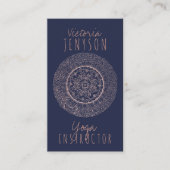 Blauer Yogamitternachtslehrer des Rosengoldmandala Visitenkarte (Vorderseite)