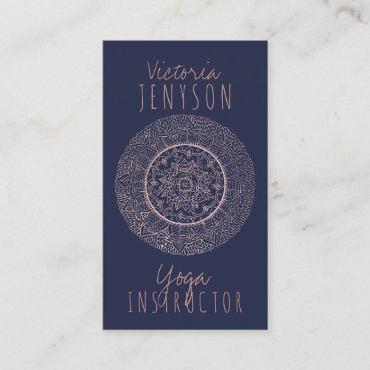 Blauer Yogamitternachtslehrer des Rosengoldmandala Visitenkarte (Vorderseite)