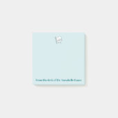 Blauer Zahn und Bürste Post-it Klebezettel (Vorderseite)