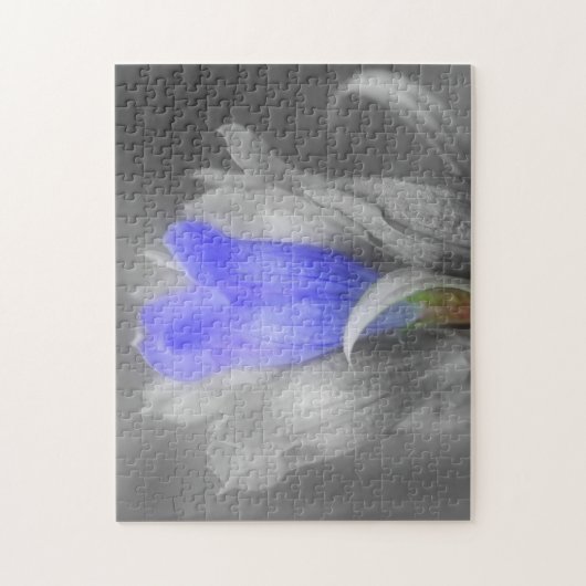 Blauer Zahnarzt Blume in Schwarz und Weiß Puzzle (Vertikal)