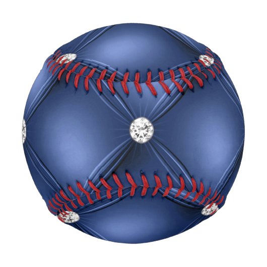 Blauer Zauber Kleiner Quadrat Dekoratives Muster Baseball (Vorderseite)