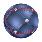 Blauer Zauber Kleiner Quadrat Dekoratives Muster Baseball (Vorderseite Links)