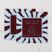 Blauer Zebra Baby Dusche Einladung (Vorne/Hinten)