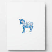 Blauer Zebra Fotoplatte (Vorderseite)