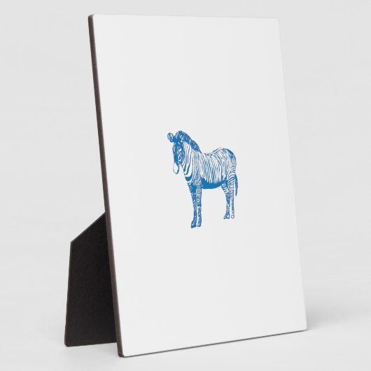 Blauer Zebra Fotoplatte (Seite)