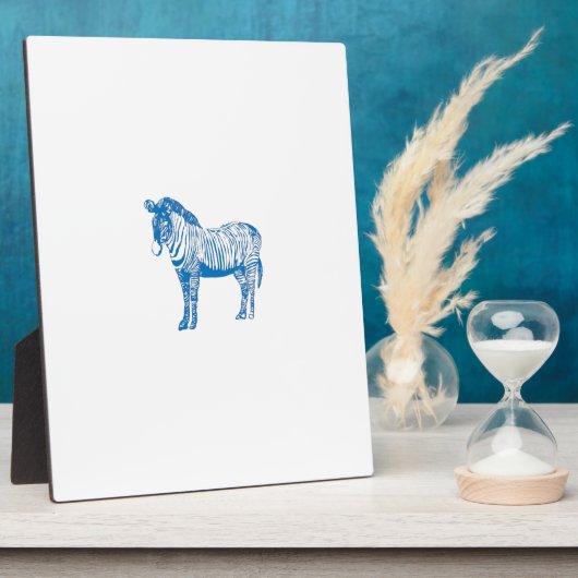 Blauer Zebra Fotoplatte (Seite)