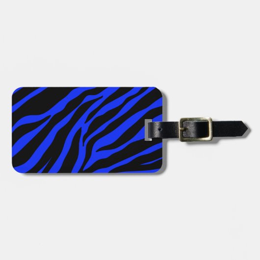 Blauer Zebra Gepäckanhänger (Vorderseite horizontal)