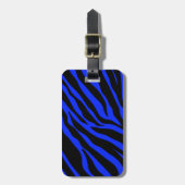 Blauer Zebra Gepäckanhänger (Vorderseite vertikal)