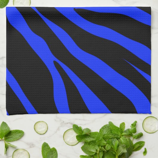 Blauer Zebra Küchentuch (Gefaltet)