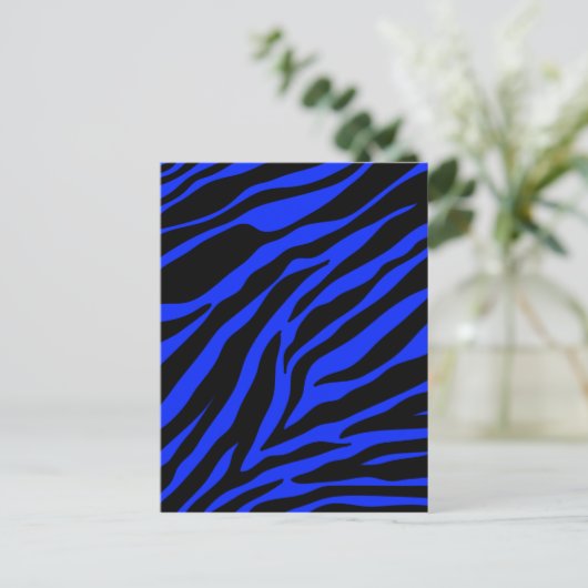 Blauer Zebra Postkarte (Stehend Vorderseite)