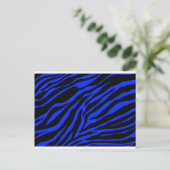 Blauer Zebra Postkarte (Stehend Vorderseite)