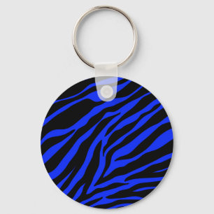 Blauer Zebra Schlüsselanhänger