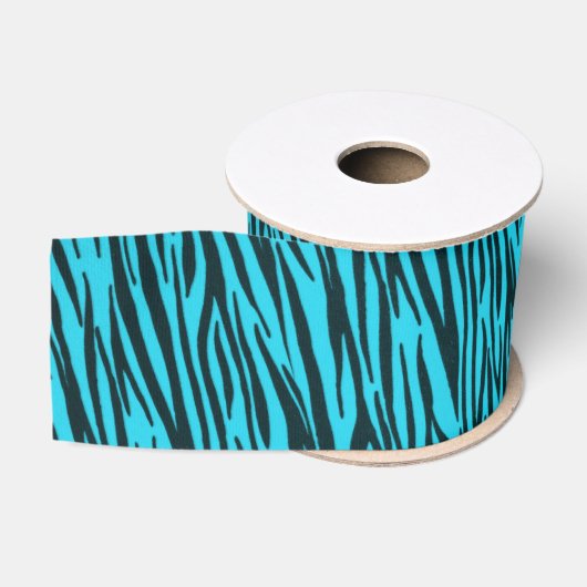 Blauer Zebra-Tierdruck-Band Ripsband (Spule)