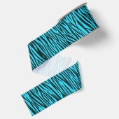 Blauer Zebra-Tierdruck-Band Ripsband (Rückseite)