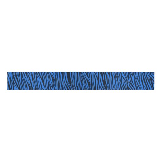Blauer Zebra-Tierdruck-Band Ripsband (Vorderseite)