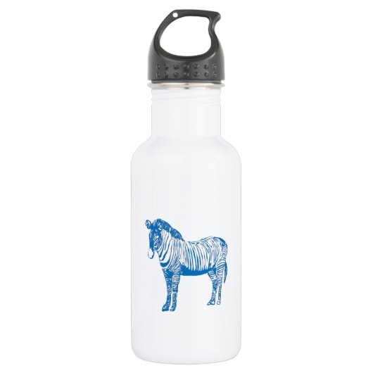 Blauer Zebra Trinkflasche (Vorderseite)