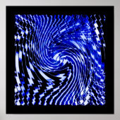 Blauer Zebra-Wirbel Poster (Vorne)