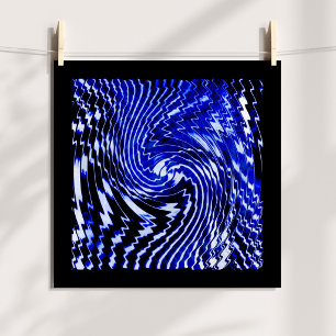 Blauer Zebra-Wirbel Poster