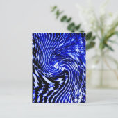 Blauer Zebra-Wirbel Postkarte (Stehend Vorderseite)