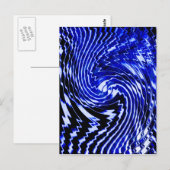 Blauer Zebra-Wirbel Postkarte (Vorne/Hinten)