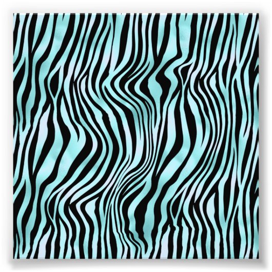 Blauer Zebrahaut Türkis Fotodruck (Vorne)