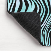 Blauer Zebrahaut Türkis Mousepad (Ecke)