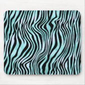 Blauer Zebrahaut Türkis Mousepad (Vorne)