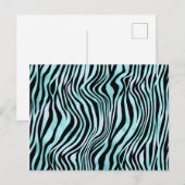 Blauer Zebrahaut Türkis Postkarte (Vorne/Hinten)