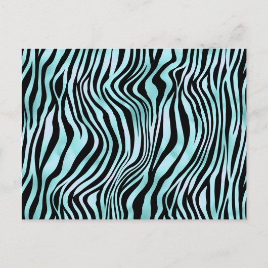 Blauer Zebrahaut Türkis Postkarte (Vorderseite)