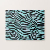 Blauer Zebrahaut Türkis Puzzle (Horizontal)