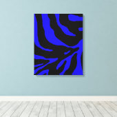Blauer Zebrastreifen Leinwanddruck (Insitu (Holzboden))