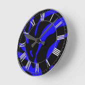 Blauer Zebrastreifen Runde Wanduhr (Winkel)