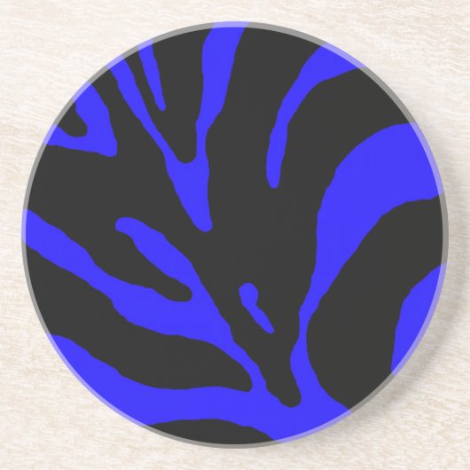 Blauer Zebrastreifen Sandstein Untersetzer (Vorne)