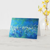 Blauer zeitgenössischer Unterwassergruß, leer Karte (Gelbe Blume)
