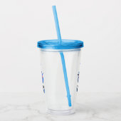 Blauer Zementmischer Cartoon Acryltrinkbecher (Links)