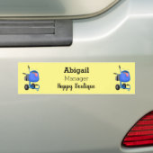 Blauer Zementmischer Cartoon Autoaufkleber (Auf Auto)