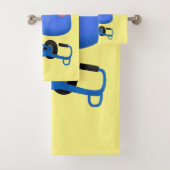 Blauer Zementmischer Cartoon Badhandtuch Set (Insitu)