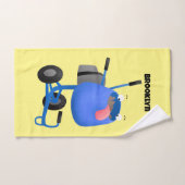 Blauer Zementmischer Cartoon Badhandtuch Set (Handtuch)