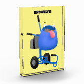Blauer Zementmischer Cartoon Fotoblock (Links)
